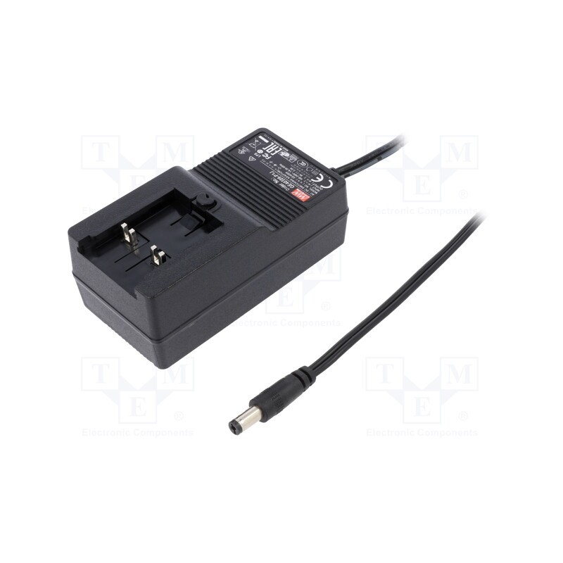 1 pcs x MEAN WELL - GE40I09-P1J - Power supply: switched-mode, plug, 9VDC, 3.3A, 29.7W, Out: 5,5/2,1