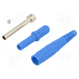 1 pcs x STu00c4UBLI - 66.9155-23 - Socket, 4mm banana, 32A, 1kV, blue, on cable, insulated, 2.5mm2