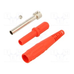 1 pcs x STu00c4UBLI - 66.9155-22 - Socket, 4mm banana, 32A, 1kV, red, on cable, insulated, 2.5mm2