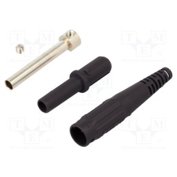 1 pcs x STu00c4UBLI - 66.9155-21 - Socket, 4mm banana, 32A, 1kV, black, on cable, insulated, 2.5mm2