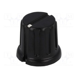 2 pcs x SR PASSIVES - GWB12BK - Knob, with flange, bakelite, Øshaft: 6.35mm, Ø13.3x13.7mm, black