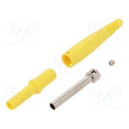 1 pcs x STu00c4UBLI - 66.9155-24 - Socket, 4mm banana, 32A, 1kV, yellow, on cable, insulated, 2.5mm2
