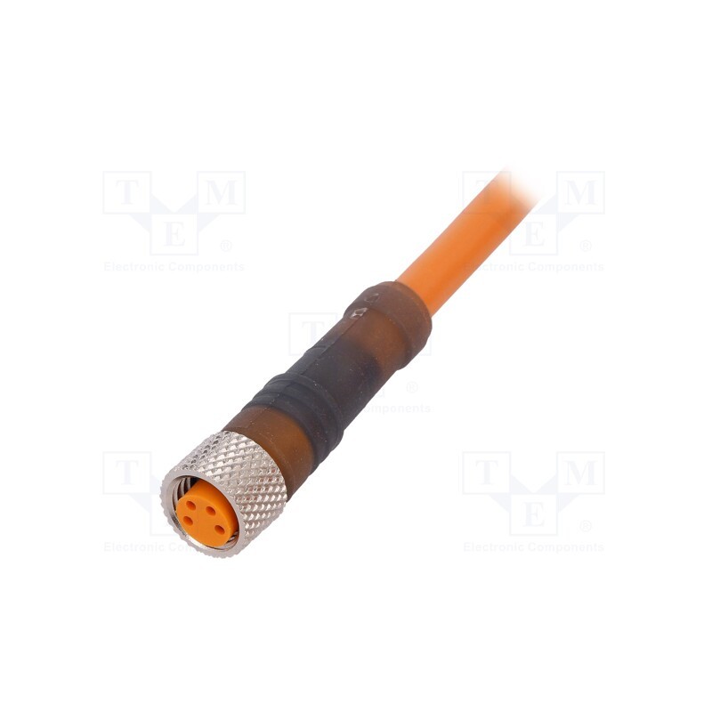 1 pcs x LUMBERG AUTOMATION - RKMV 4-07/15 M - Connection lead, M8, PIN: 4, straight, 15m, plug, 60VAC, 4A, -25÷80°C