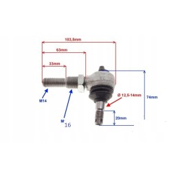 Atv bashan quad pin top end 16 14