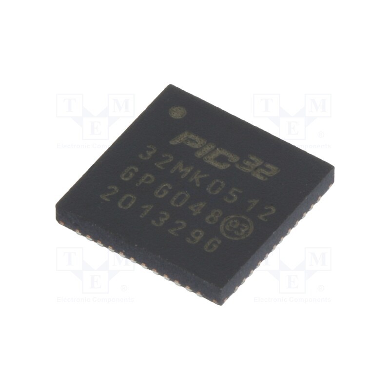 1 pcs x MICROCHIP TECHNOLOGY - PIC32MK0512GPG048-I/7MX - IC: PIC microcontroller, 512kB, 120MHz, SMD, VQFN48, PIC32