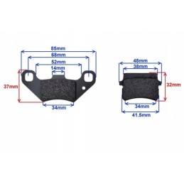 Reinforced rear pads for ATV quads 110, 125, 150cc