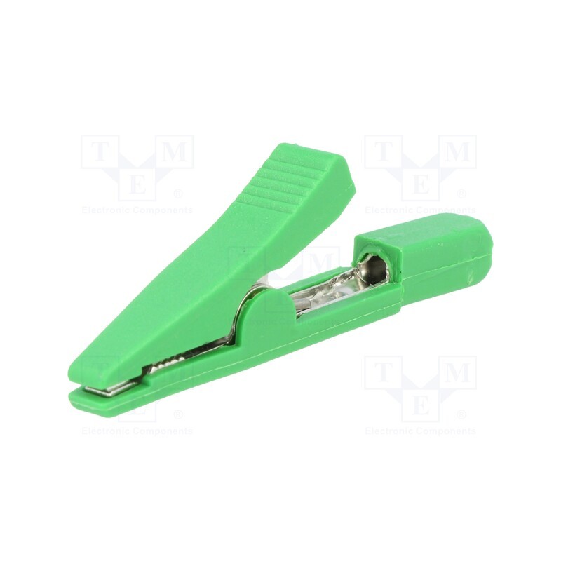 1 pcs x ELECTRO-PJP - 5001-GN - Crocodile clip, 5A, 70VDC, green, Overall len: 42mm