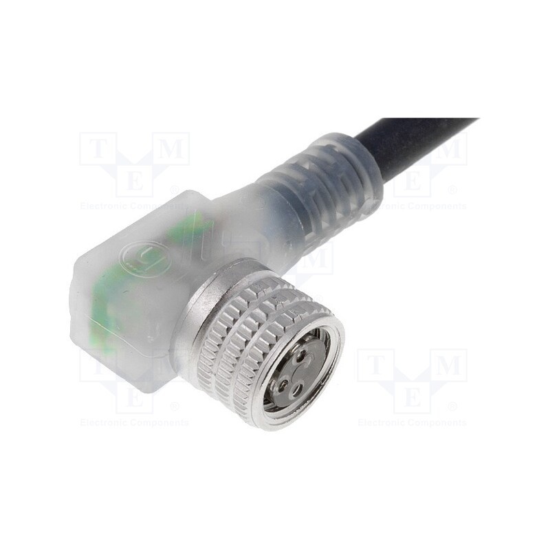 1 pcs x LUMBERG AUTOMATION - RKMWV/LED A 3-224/5 M - Connection lead, M8, PIN: 3, angled, 5m, plug, 30VAC, 4A, -25÷80°C