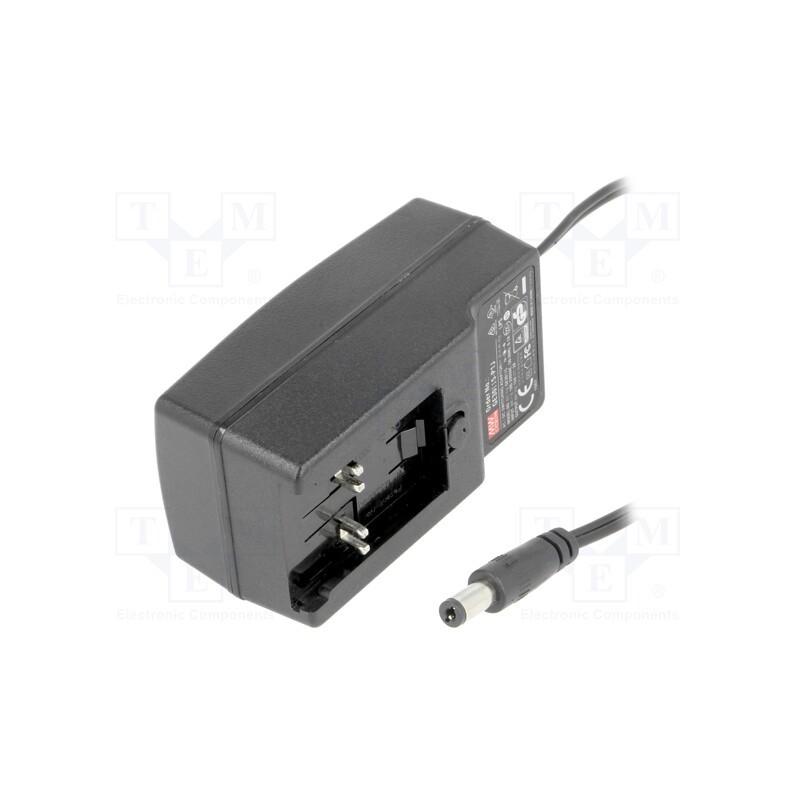 1 pcs x MEAN WELL - GE30I15-P1J - Power supply: switched-mode, plug, 15VDC, 2A, 30W, Out: 5,5/2,1