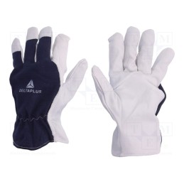 1 set x DELTA PLUS - CT402BL11 - Protective gloves, Size: 11, natural leather, CT402