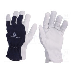 1 set x DELTA PLUS - CT402BL09 - Protective gloves, Size: 9, natural leather, CT402