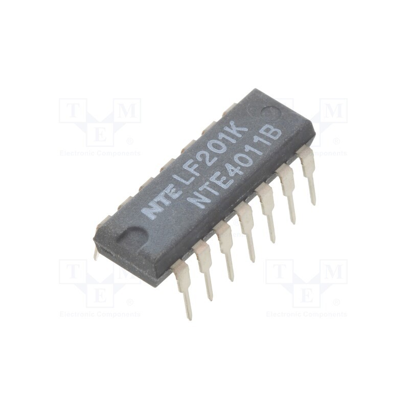 1 pcs x NTE Electronics - NTE4011B - IC: digital, NAND, Ch: 4, IN: 2, CMOS, THT, DIP14, 3÷18VDC, -55÷125°C