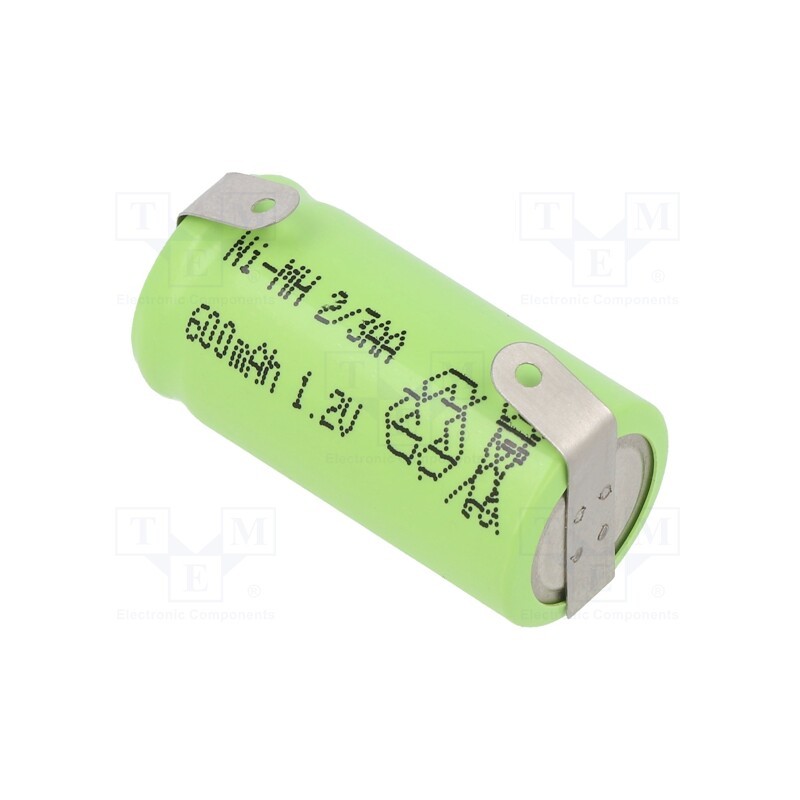 1 pcs x JJJ - J-2/3AA600 BLADE - Re-battery: Ni-MH, 2/3AA, 1.2V, 600mAh, soldering lugs
