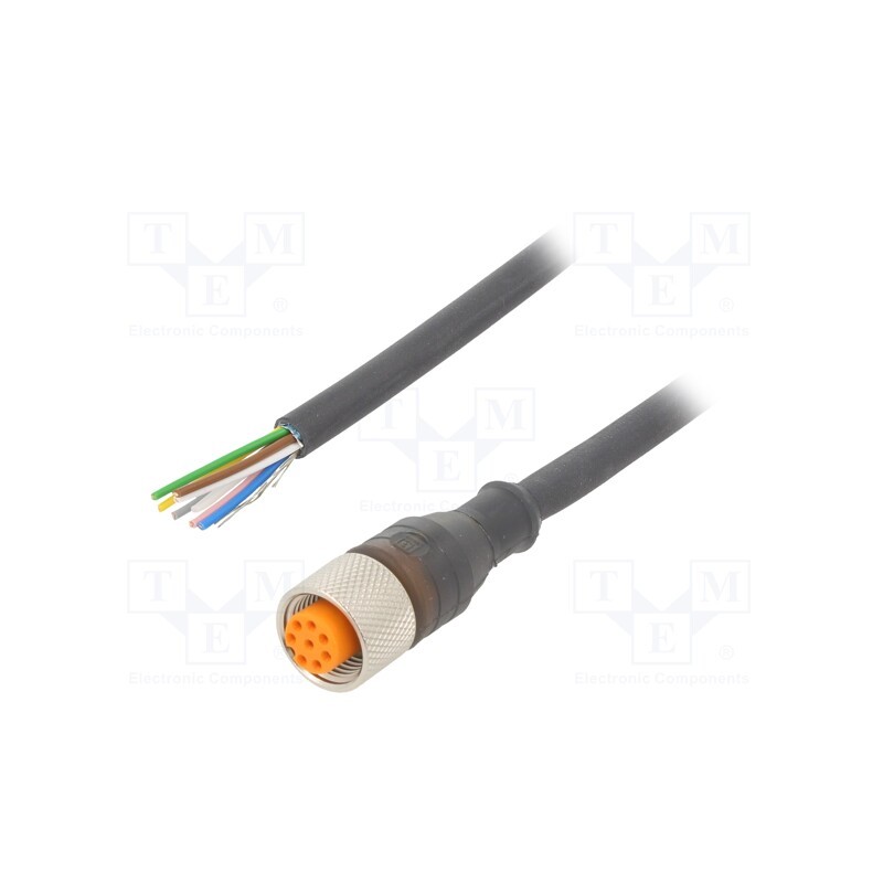 1 pcs x LUMBERG AUTOMATION - RKT 8-282/2 M - Connection lead, M12, PIN: 8, straight, 2m, plug, 30VAC, 2A, -25÷80°C