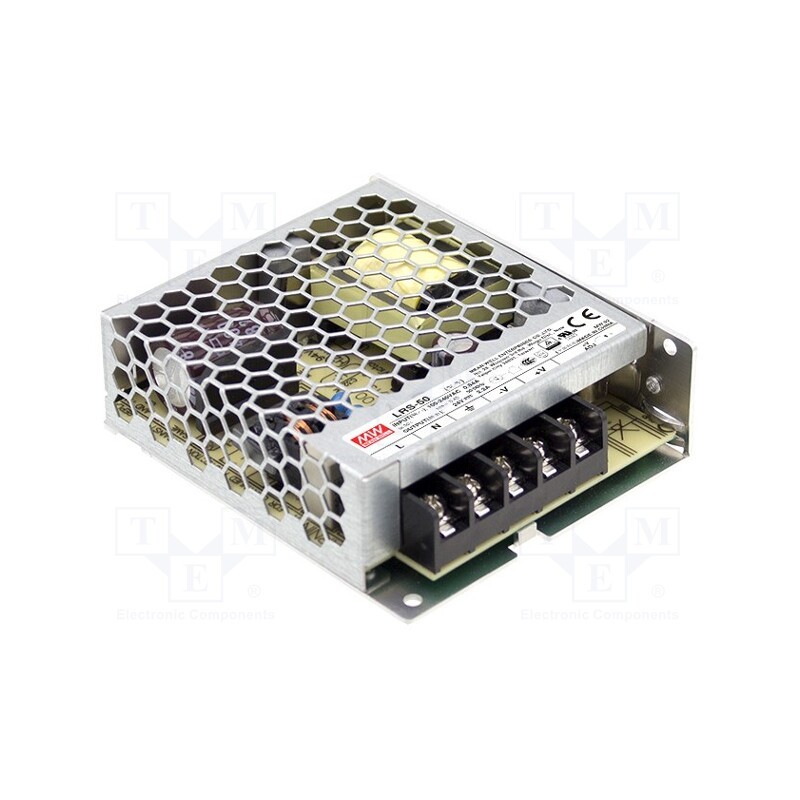 1 pcs x MEAN WELL - LRS-50-5 - Power supply: switched-mode, for building in,modular, 50W, 5VDC