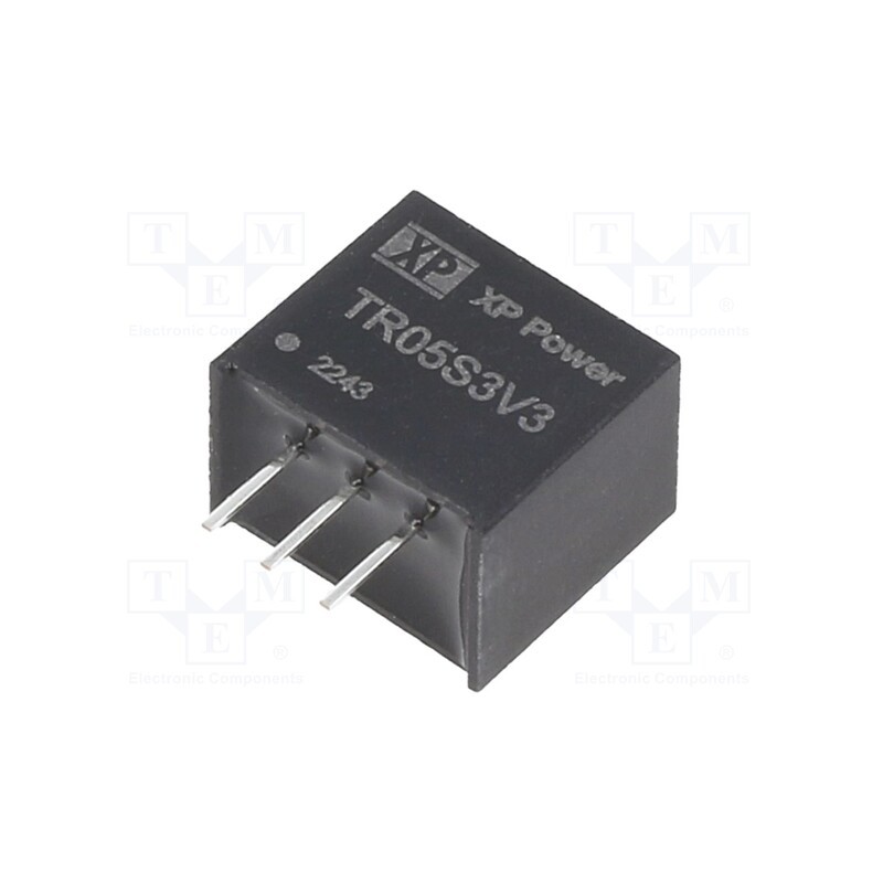 1 pcs x XP POWER - TR05S3V3 - Converter: DC/DC, Uin: 4.5÷28V, Uout: 3.3VDC, Iout: 500mA, SIP3, THT