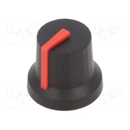 2 pcs x CLIFF - CL170842CR - Knob, with pointer, rubber,plastic, Øshaft: 6mm, Ø16.8x14.5mm