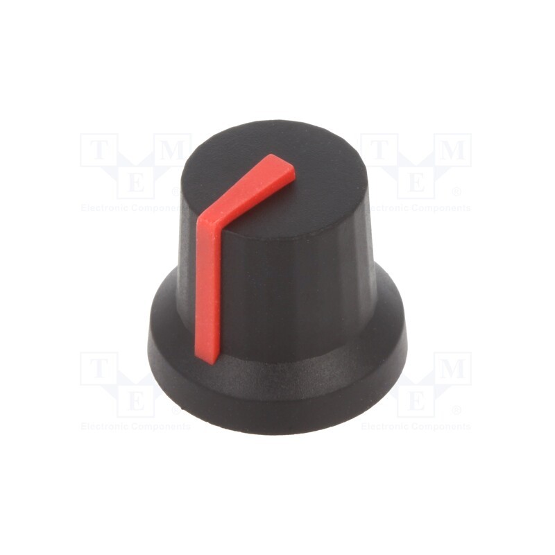 2 pcs x CLIFF - CL170842CR - Knob, with pointer, rubber,plastic, Øshaft: 6mm, Ø16.8x14.5mm