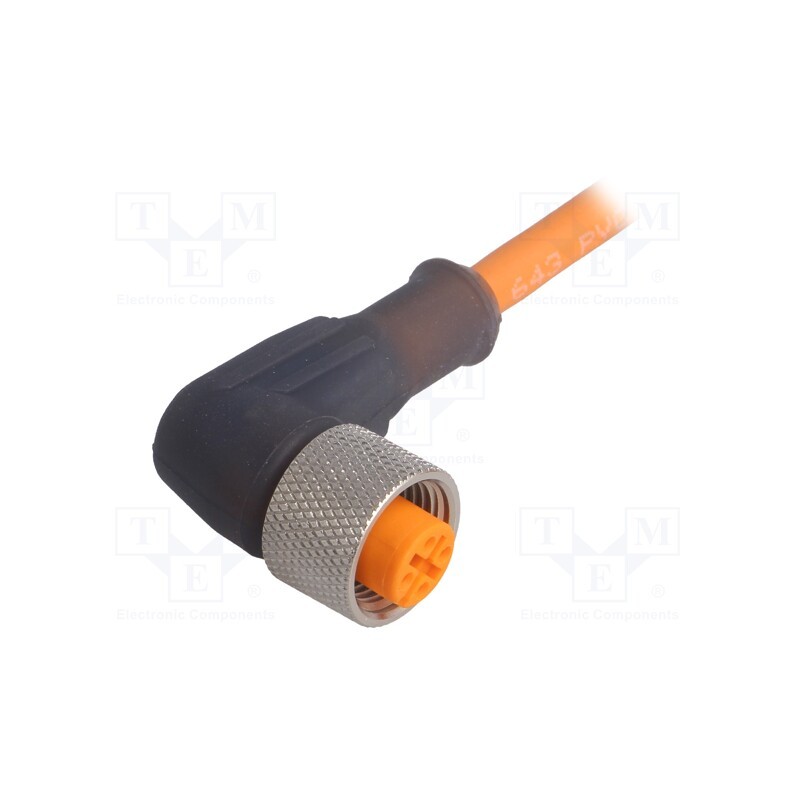 1 pcs x LUMBERG AUTOMATION - RKWT 4-07/5 M - Connection lead, M12, PIN: 4, angled, 5m, plug, 250VAC, 4A, -25÷80°C