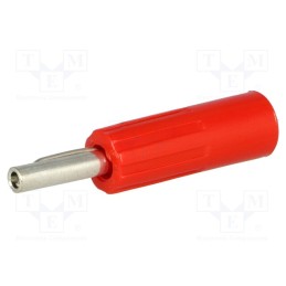 1 pcs x DELTRON - 583-0500 - Plug, 4mm banana, 16A, 50VDC, red, non-insulated, for cable, 5.5mm2