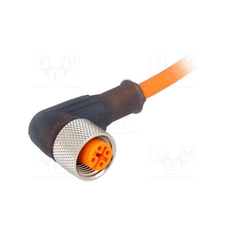 1 pcs x LUMBERG AUTOMATION - RKWT 4-3-06/5 M - Connection lead, M12, PIN: 3, angled, 5m, plug, 250VAC, 4A, -25÷80°C