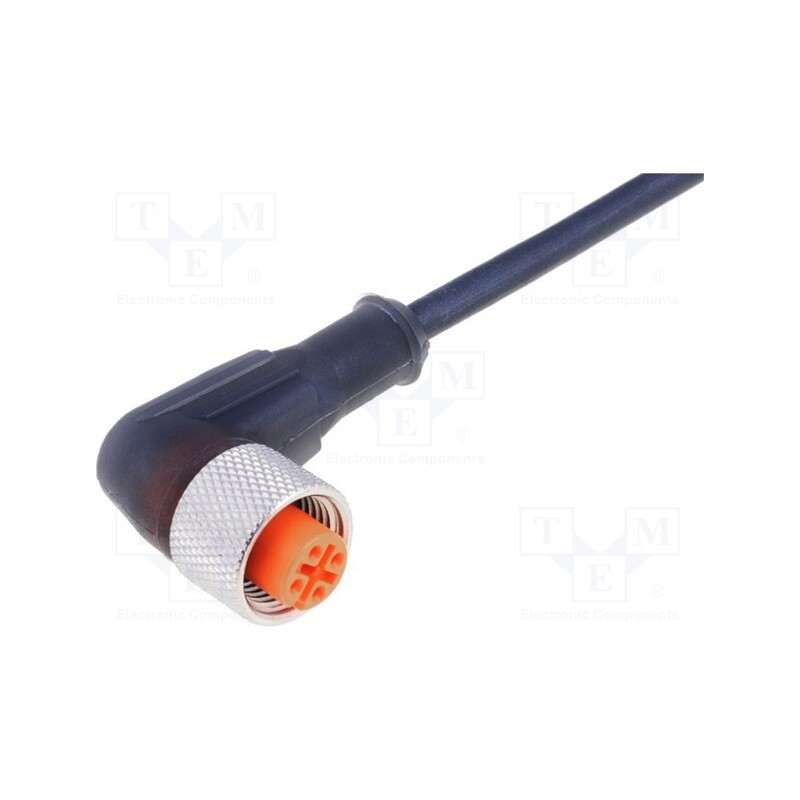 1 pcs x LUMBERG AUTOMATION - RKWT 4-3-224/2 M - Connection lead, M12, PIN: 3, angled, 2m, plug, 250VAC, 4A, -25÷80°C