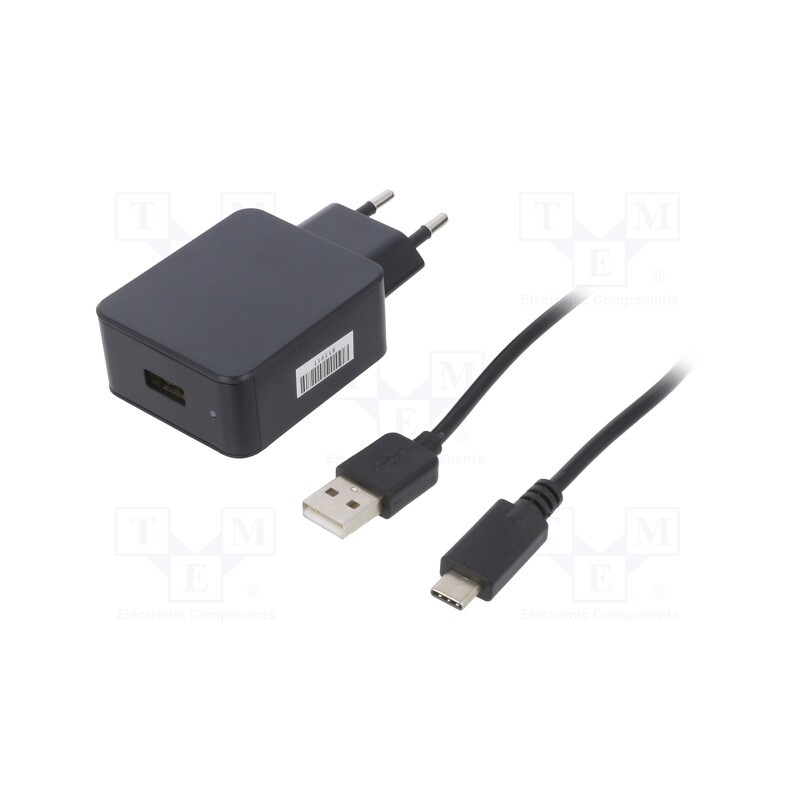 1 pcs x CELLEVIA POWER - CLW-1505-W2E-ERCU - Power supply: switched-mode, plug, 5VDC, 3A, 15W, Plug: EU, 76.41%