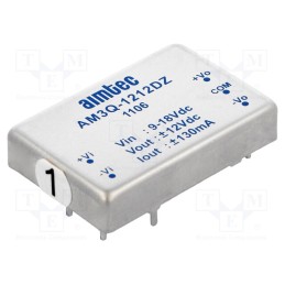 1 pcs x AIMTEC - AM3Q-1212DZ - Converter: DC/DC, 3W, Uin: 9÷18V, Uout: 12VDC, Uout2: -12VDC, AM3Q-Z