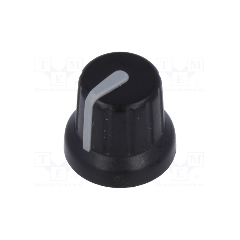 2 pcs x SR PASSIVES - GMN-4GY - Knob, miniature,with pointer, ABS, Øshaft: 6mm, Ø16x14mm, black
