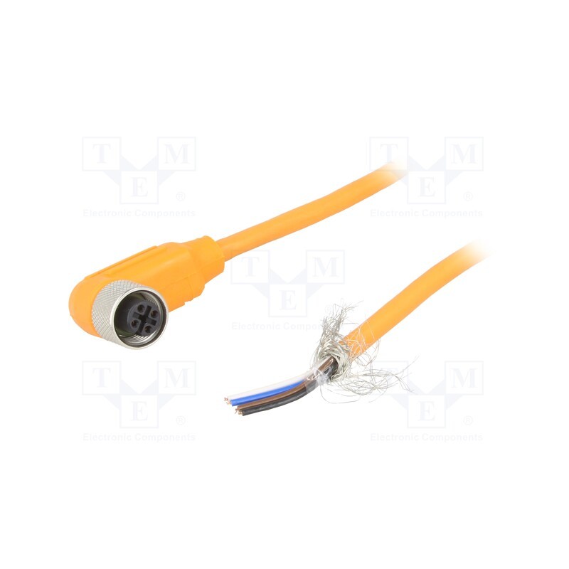 1 pcs x LUMBERG AUTOMATION - RKWTS 4-182/2 M - Connection lead, M12, PIN: 4, angled, 2m, plug, 240VAC, 4A, -25÷80°C