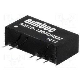 1 pcs x AIMTEC - AM1D-1207DH52Z - Converter: DC/DC, 1W, Uin: 10.8÷13.2V, Uout: 7.2VDC, Uout2: -7.2VDC