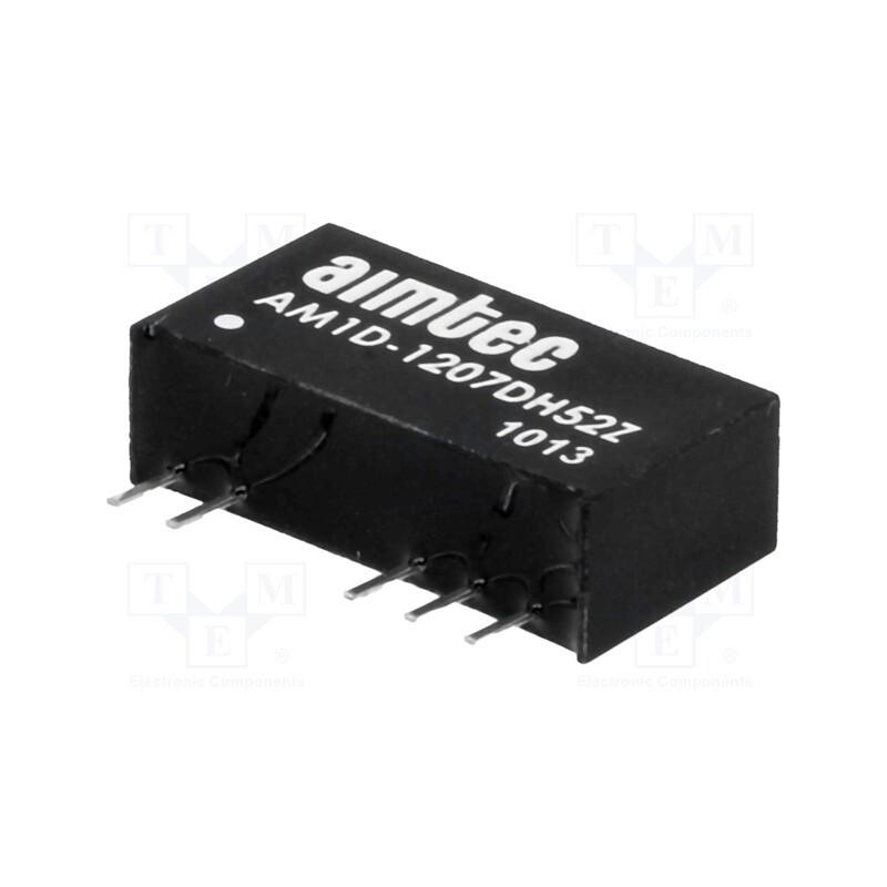 1 pcs x AIMTEC - AM1D-1207DH52Z - Converter: DC/DC, 1W, Uin: 10.8÷13.2V, Uout: 7.2VDC, Uout2: -7.2VDC