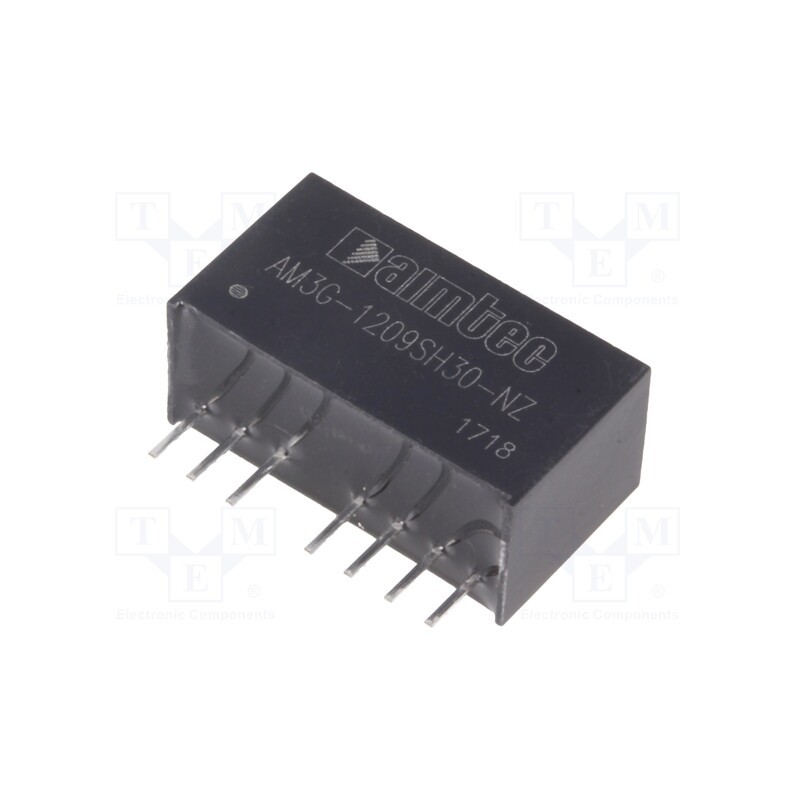 1 pcs x AIMTEC - AM3G-1209SH30-NZ - Converter: DC/DC, 3W, Uin: 9÷18V, Uout: 9VDC, Iout: 333mA, SIP8