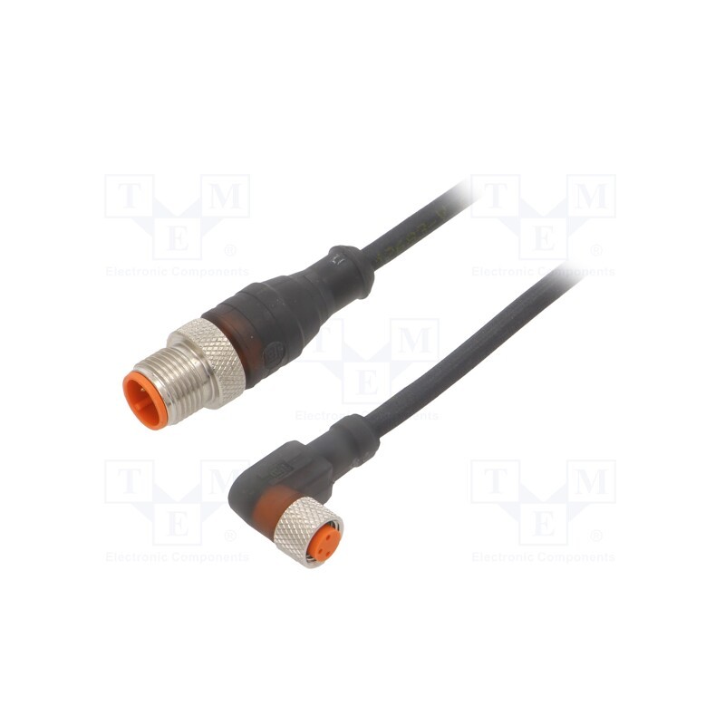 1 pcs x LUMBERG AUTOMATION - RST 3-RKMWV/LED A 3-224/3 M - Connection lead, PIN: 3, 3m, plug, 4A, -25÷80°C, Insulation: PUR