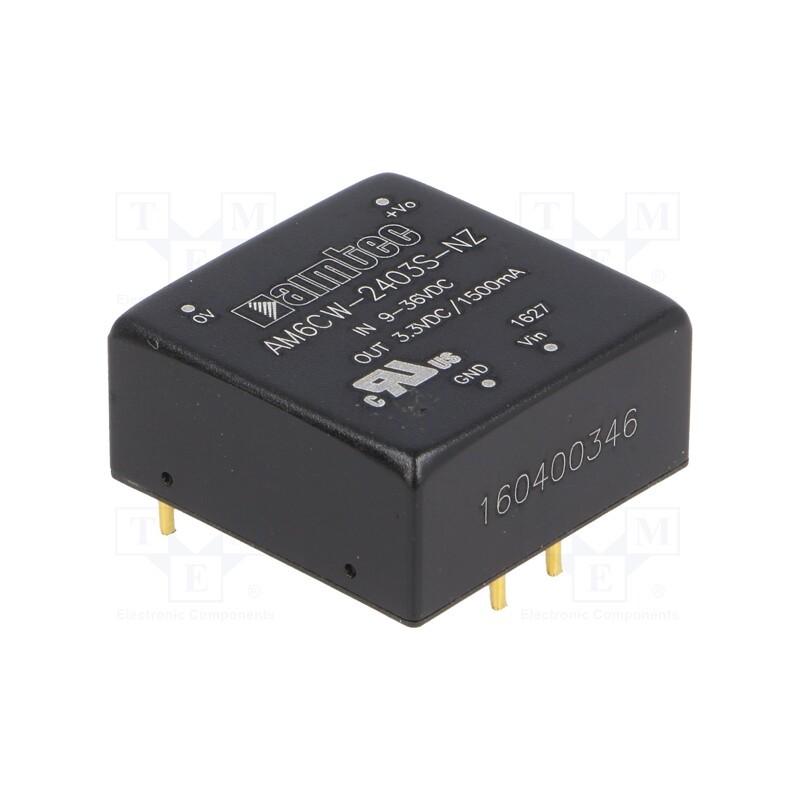 1 pcs x AIMTEC - AM6CW-2403S-NZ - Converter: DC/DC, 6W, Uin: 9÷36V, Uout: 3.3VDC, Iout: 1.5A, 1'x1'