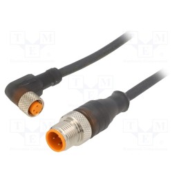 1 pcs x LUMBERG AUTOMATION - RST 3-RKMWV/LED A 3-224/5 M - Connection lead, PIN: 3, 5m, plug, 4A, -25÷80°C, Insulation: PUR