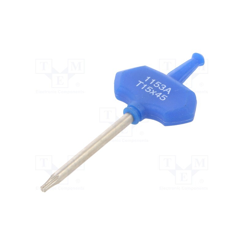 1 pcs x KING TONY - 1153A15R - Wrench, Torx®, TX15, Overall len: 84mm, Working part len: 45mm