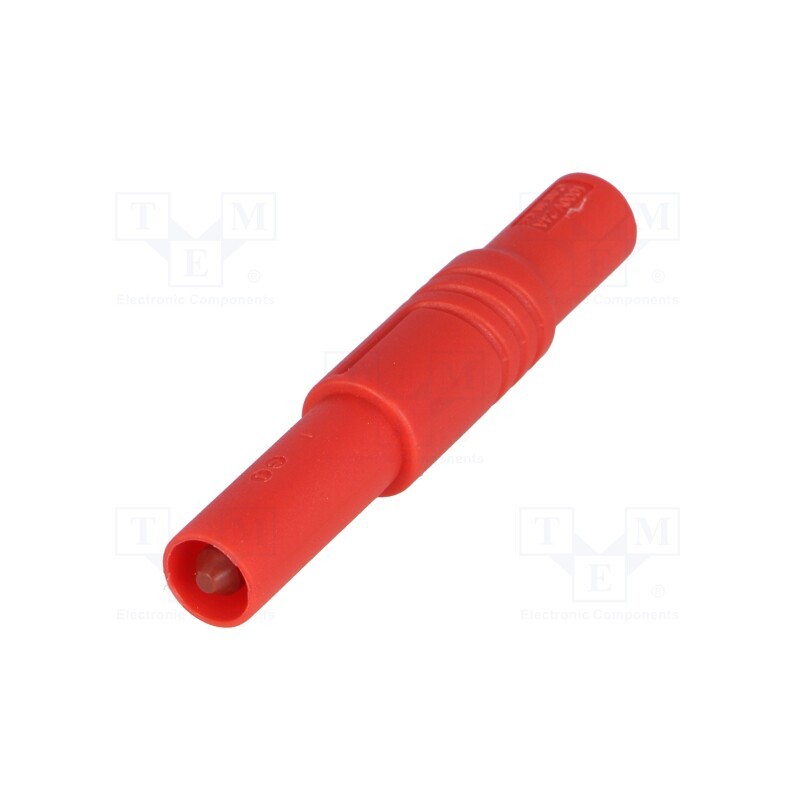 1 pcs x HIRSCHMANN T&M - LAS S G RT - Plug, 4mm banana, 24A, 1kVDC, red, insulated, 3mΩ, 0.5÷2.5mm2