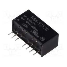 1 pcs x RECOM - RS6-1212S - Converter: DC/DC, 6W, Uin: 9÷18V, Uout: 12VDC, Iout: 500mA, SIP8, RS6