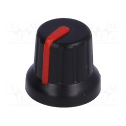 2 pcs x SR PASSIVES - GMN-4RD - Knob, miniature,with pointer, ABS, Øshaft: 6mm, Ø16x14mm, black