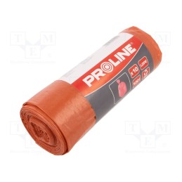 1 rol x PROLINE - 41204 - Trash bags, polyetylene LD, red, 120l, 10pcs.