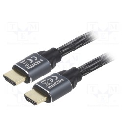 1 pcs x GEMBIRD - CCBP-HDMI-3M - Cable, HDMI 2.0, HDMI plug,both sides, textile, 3m, black, 28AWG