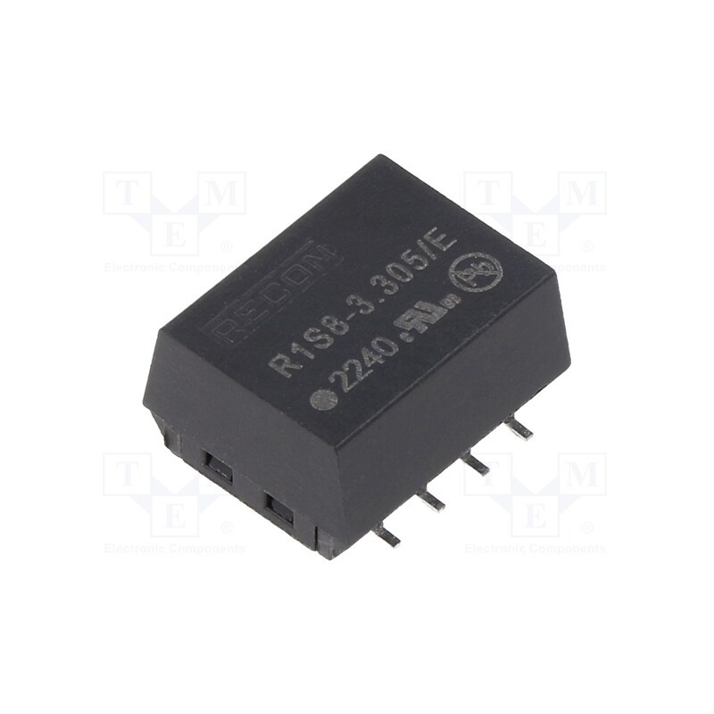 1 pcs x RECOM - R1S8-3.305/E - Converter: DC/DC, 1W, Uin: 2.97÷3.63V, Uout: 5VDC, Iout: 200mA, SMD