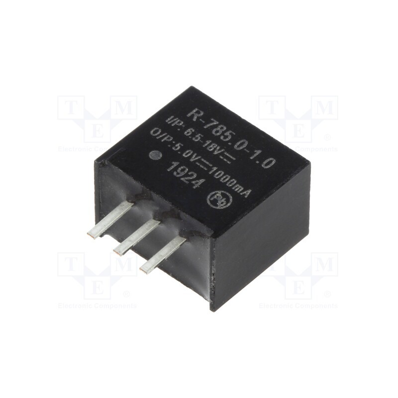 1 pcs x RECOM - R-785.0-1.0 - Converter: DC/DC, 5W, Uin: 6.5÷18V, Uout: 5VDC, Iout: 1A, SIP3, PCB