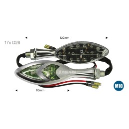 Direction indicators, LED flasher, chrome