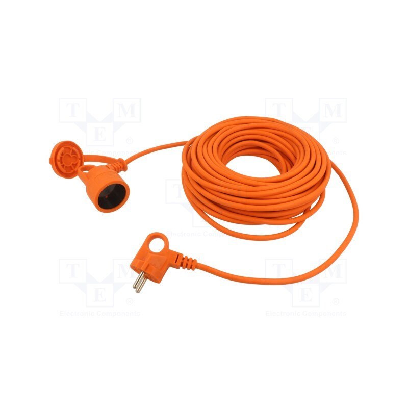 1 pcs x ACAR - M01808 - Extension lead, 2x1mm2, Sockets: 1, PVC, orange, 30m, 10A