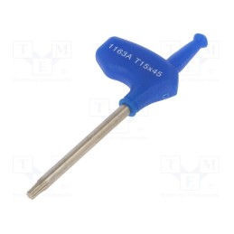 1 pcs x KING TONY - 1163A15R - Wrench, Torx®, TX15, Overall len: 84mm, Working part len: 45mm