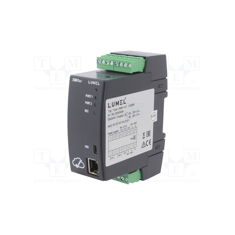 1 pcs x LUMEL - SM61IOT-1200M0 - Industrial module: data logger, 85÷253VAC, 90÷300VDC, IN: 2
