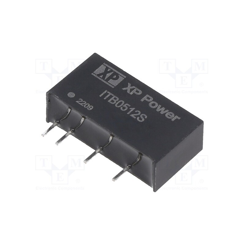 1 pcs x XP POWER - ITB0512S - Converter: DC/DC, 1W, Uin: 5V, Uout: 12VDC, Iout: 83.3mA, SIP, 50kHz