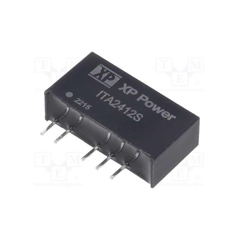 1 pcs x XP POWER - ITA2412S - Converter: DC/DC, 1W, Uin: 24V, Uout: 12VDC, Uout2: -12VDC, SIP, 50kHz